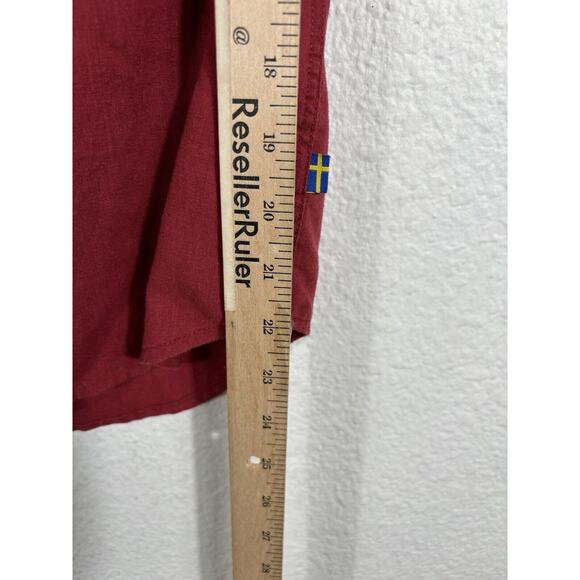 Fjall Raven Shirt Womens Size Small Maroon Comfort Fit Short Sleeve Button Up - Picture 2 of 10